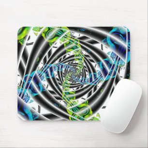 Tapis De Souris Incomplet   Art fractal bleu et vert