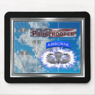 Tapis De Souris Incrédible parachutiste américain et drapeau