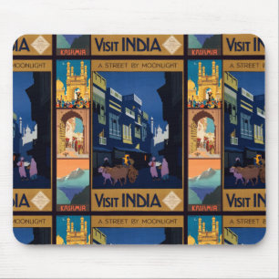 Tapis De Souris Inde Travel Poster collage mousepad