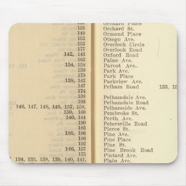 Tapis De Souris Index de la nouvelle Rochelle (Devant)