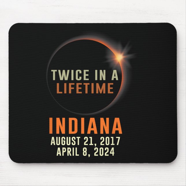 Tapis De Souris Indiana Total Éclipse Solaire Deux Fois Dans Une V (Devant)