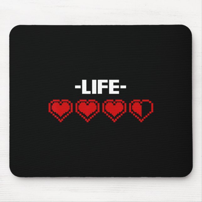 Tapis De Souris Indicateur Coeur 8 Bits Graphique Joueur Vidéo Gi (Devant)