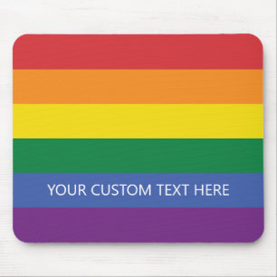 Tapis De Souris Indicateur Rainbow du texte personnalisé
