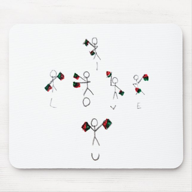 Tapis De Souris Indicateur semaphore personnages de bâton épée, "I (Devant)