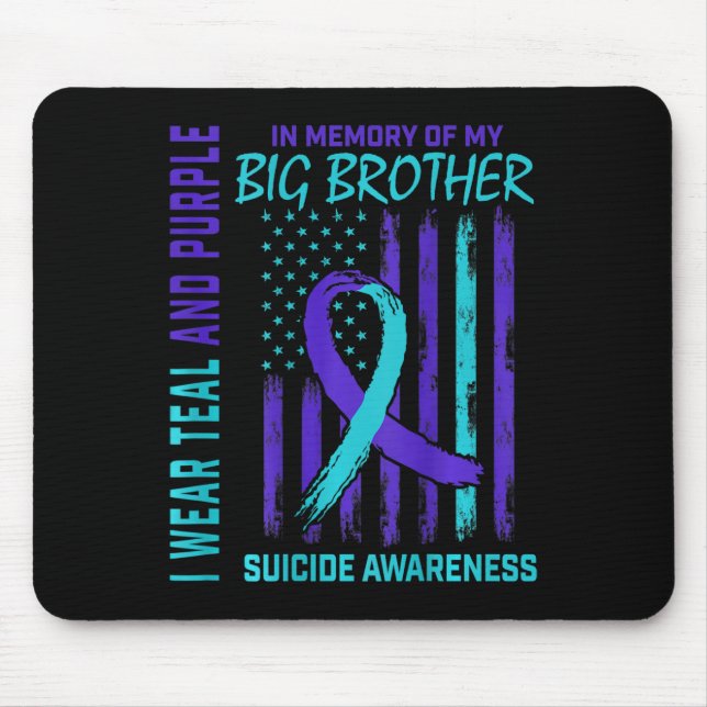 Tapis De Souris Indicateur turquoise de sensibilisation au suicide (Devant)