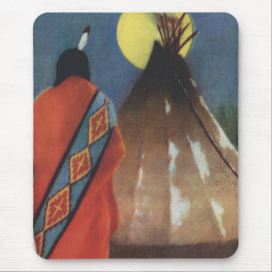 Tapis De Souris Indien vintage et Teepee