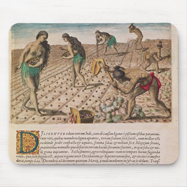 Tapis De Souris Indiens de la Floride plantant le maïs (Devant)