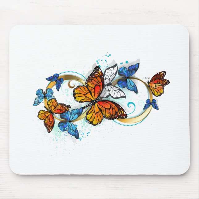 Tapis De Souris Infinité de papillons monarques (Devant)