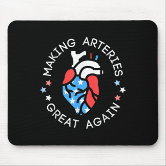 Tapis De Souris Infirmière cardiaque du 4 juillet rendant les artè