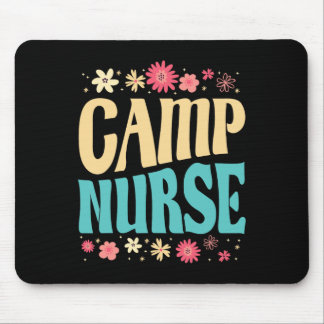 Tapis De Souris Infirmière de camp tenue florale camping d'été inf
