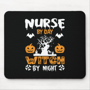 Tapis De Souris Infirmière d'Halloween par sorcière de jour par nu