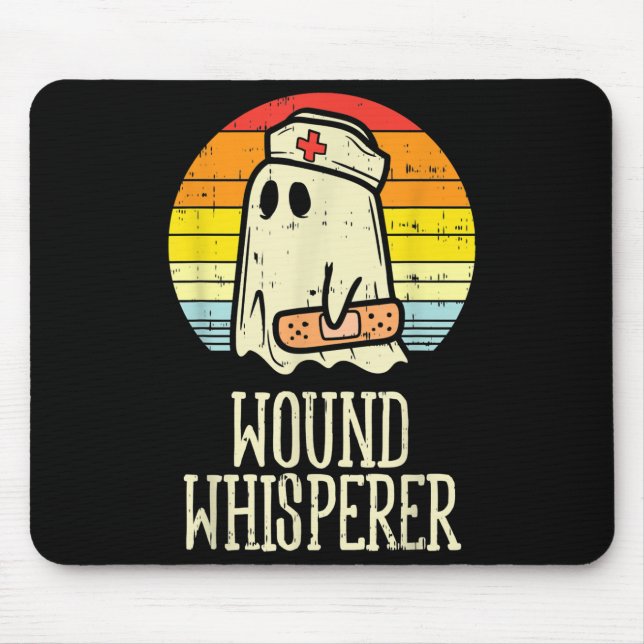 Tapis De Souris Infirmière fantôme Boo Halloween Whisperer (Devant)