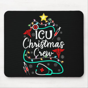 Tapis De Souris Infirmière Icu Équipage de Noël Infirmière Arbre d