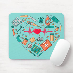 Tapis De Souris Infirmière Infirmière Outil Coeur