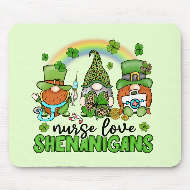 Tapis De Souris Infirmière Love Shenanigans St. Patrick's (Devant)