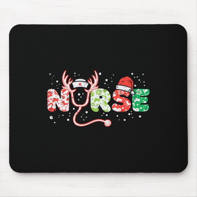 Tapis De Souris Infirmière noël stéthoscope infirmiers xmas frotte (Devant)
