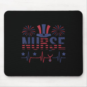 Tapis De Souris Infirmière patriote Jour du drapeau américain 4 ju