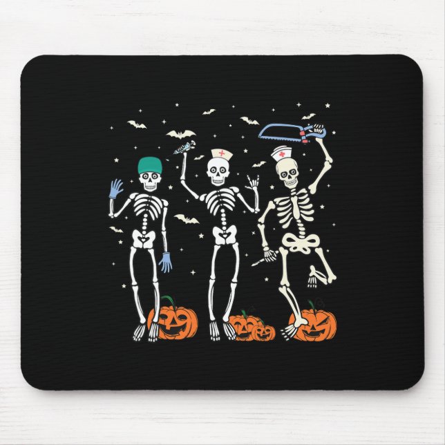 Tapis De Souris Infirmière Skeleton Halloween Santé 1 (Devant)