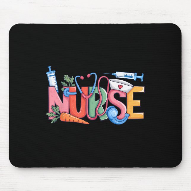 Tapis De Souris Infirmière Stethoscope Cute Coquette Bow Stethosco (Devant)