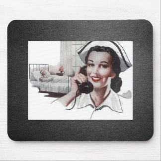 Tapis De Souris Infirmière vintage noire et blanche