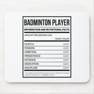 Tapis De Souris Information Du Joueur De Badminton Et Faits Nutrit