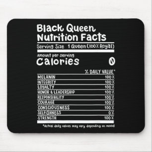 Tapis De Souris Informations nutritionnelles Black Queen Fierté de
