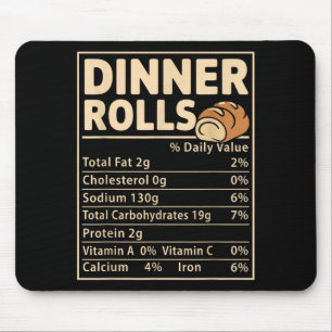 Tapis De Souris Informations nutritionnelles drôles de petits pain