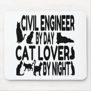 Tapis De Souris Ingénieur civil Amoureux des chats