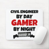 Tapis De Souris Ingénieur civil par le Gamer de jour par nuit (Avec souris)