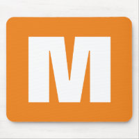 Initial Letter Monogram Modern Style Orange White