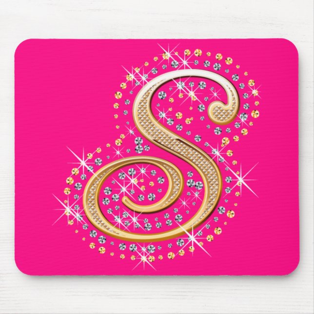 Tapis De Souris Initiale d'or "S" Mousepad (Devant)