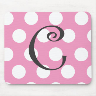 Tapis De Souris Initiale rose-clair pointillée "C " de Mousepad