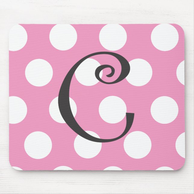 Tapis De Souris Initiale rose-clair pointillée "C " de Mousepad (Devant)