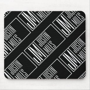 Tapis De Souris Initiales modernes avec nom Monogram Motif