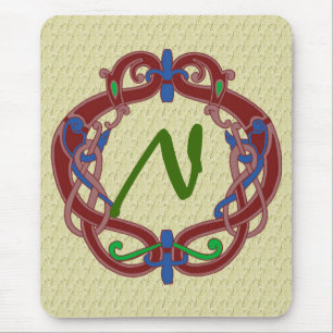 Tapis De Souris Initiales monogrammes Design celtique Mousepad