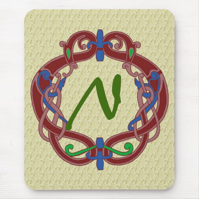 Tapis De Souris Initiales monogrammes Design celtique Mousepad (Devant)