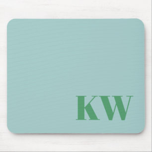 Tapis De Souris Initiales personnalisées en monogramme bleu clair 