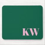 Tapis De Souris Initiales Personnalisées Monogramme Rose Vert Mode<br><div class="desc">Tapis de Souris à Initiales Monogramme Rose et Vert Personnalisé Moderne</div>