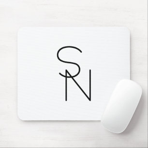 Tapis De Souris Initiales superposées de style moderne