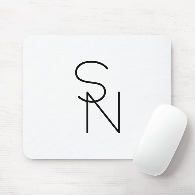 Tapis De Souris Initiales superposées de style moderne (Avec souris)