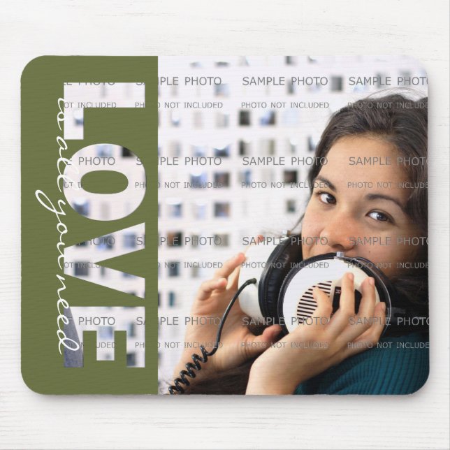 Tapis De Souris Insertion verte de photo de coupes-circuit d'AMOUR (Devant)