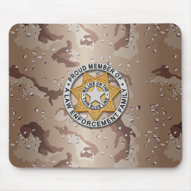 Tapis De Souris Insigne de ligne bleue mince (Devant)