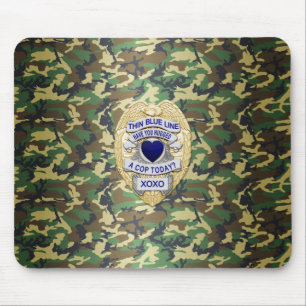 Tapis De Souris Insigne de ligne bleue mince