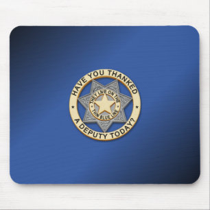 Tapis De Souris Insigne de ligne bleue mince
