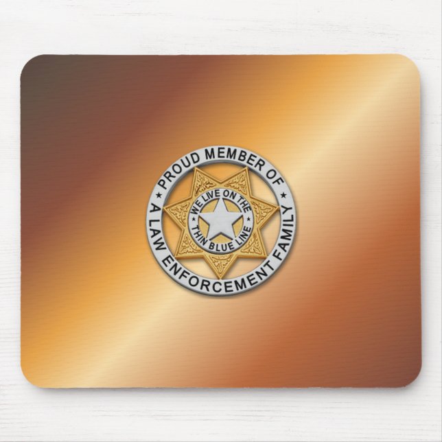 Tapis De Souris Insigne de ligne bleue mince (Devant)