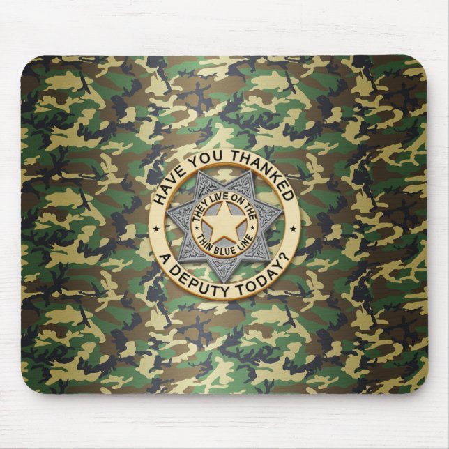 Tapis De Souris Insigne de ligne bleue mince (Devant)