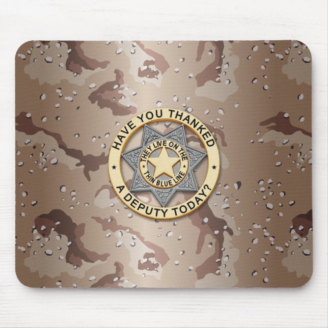 Tapis De Souris Insigne de ligne bleue mince (Devant)