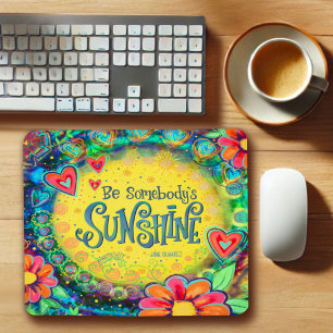 Tapis De Souris Inspiration Fun Floral Yellow Sunshine Citation