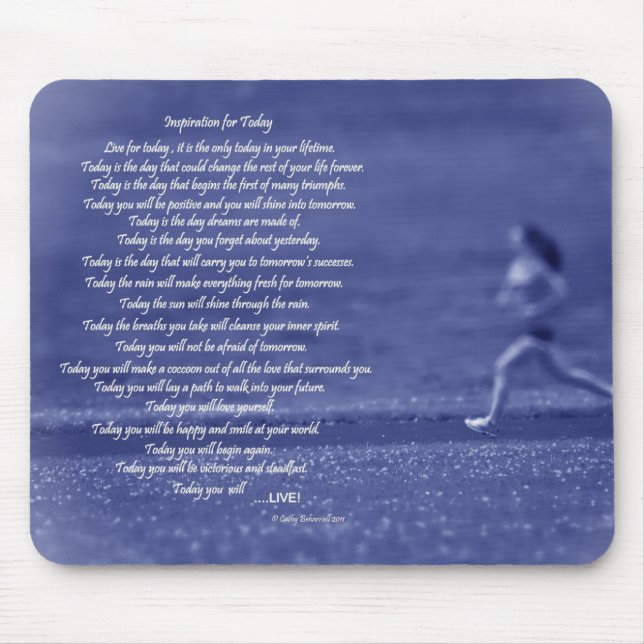 Tapis De Souris Inspiration sportive pour aujourd'hui (Devant)