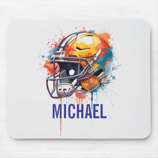Tapis De Souris Inspirational Motivational Football Helmet Name (Devant)
